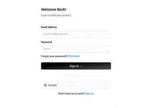 Login page