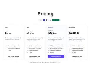 Pricing section
